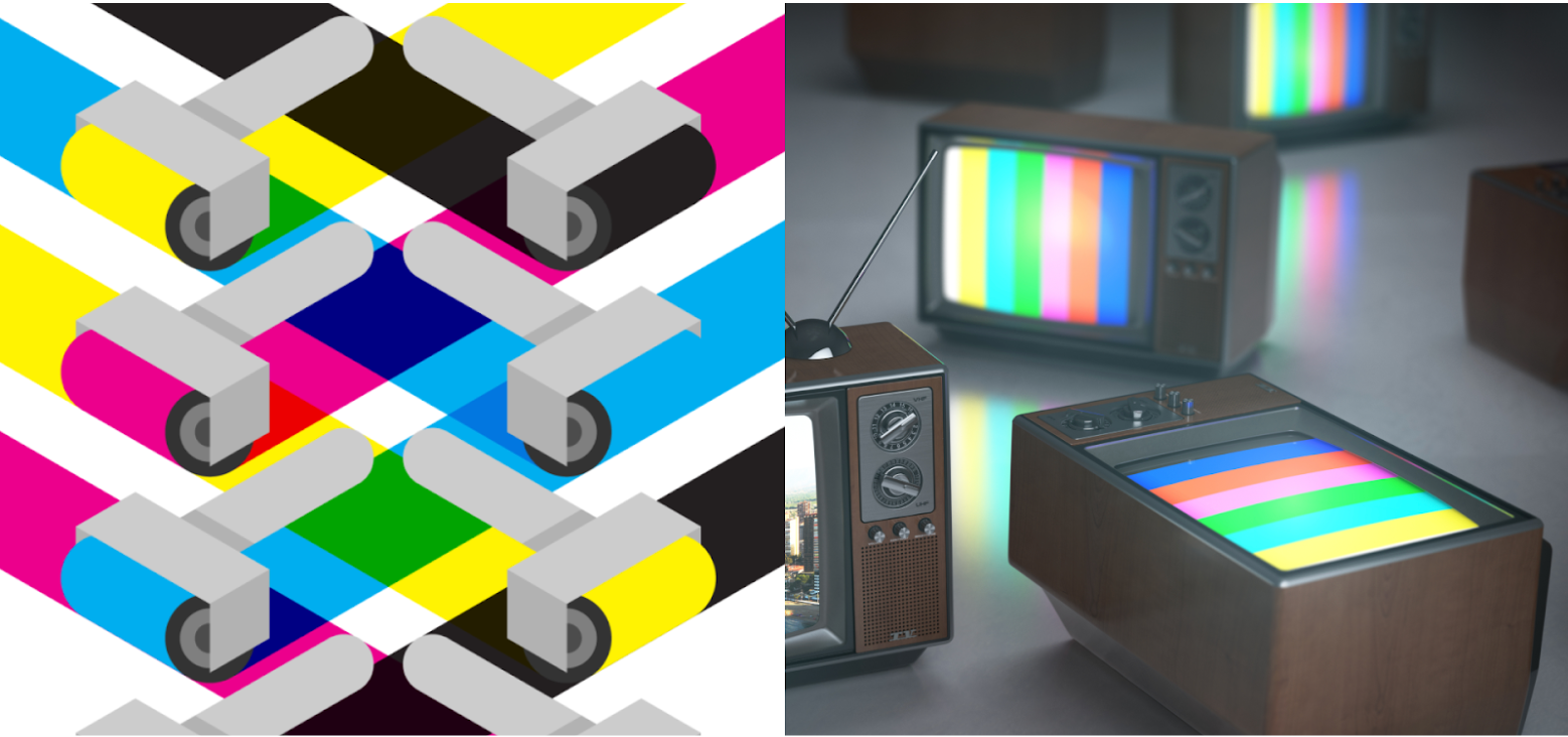 BMG360's color palette inspiration - TV test screens