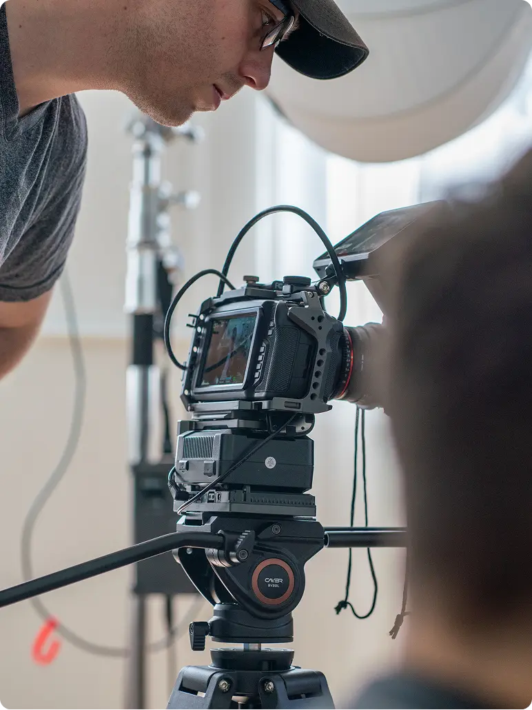 Filming inside a studio