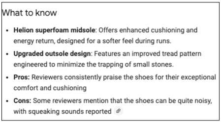 The Popular Products SERP element features descriptive copy that’s stated to come from generative AI. 