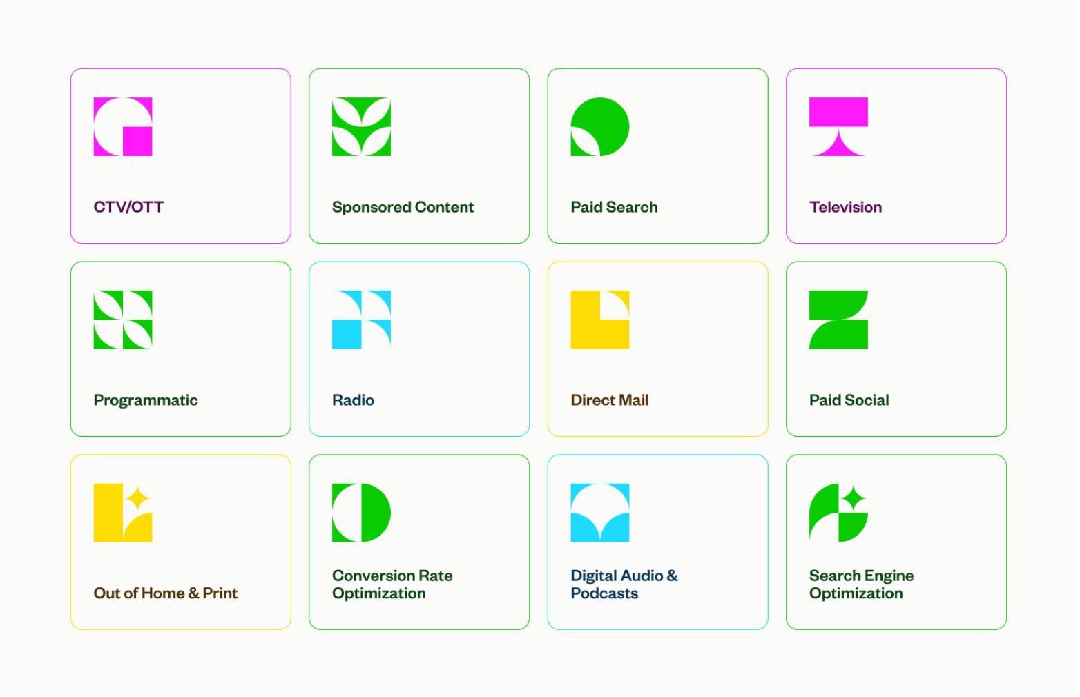 BMG360's icons representing each of its services