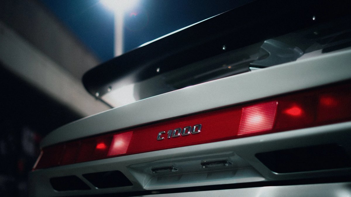Close-up of the C1000 badge on the rear of the Lotec supercar