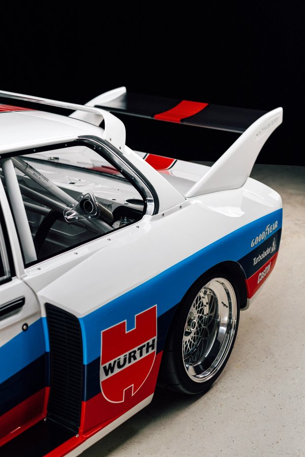 BMW E21 Group 5 rear quarter detail with Würth logo and rear wing endplate