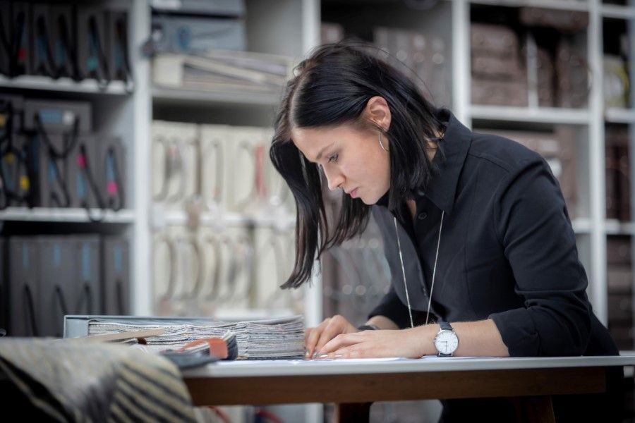 A project designer working on a project.