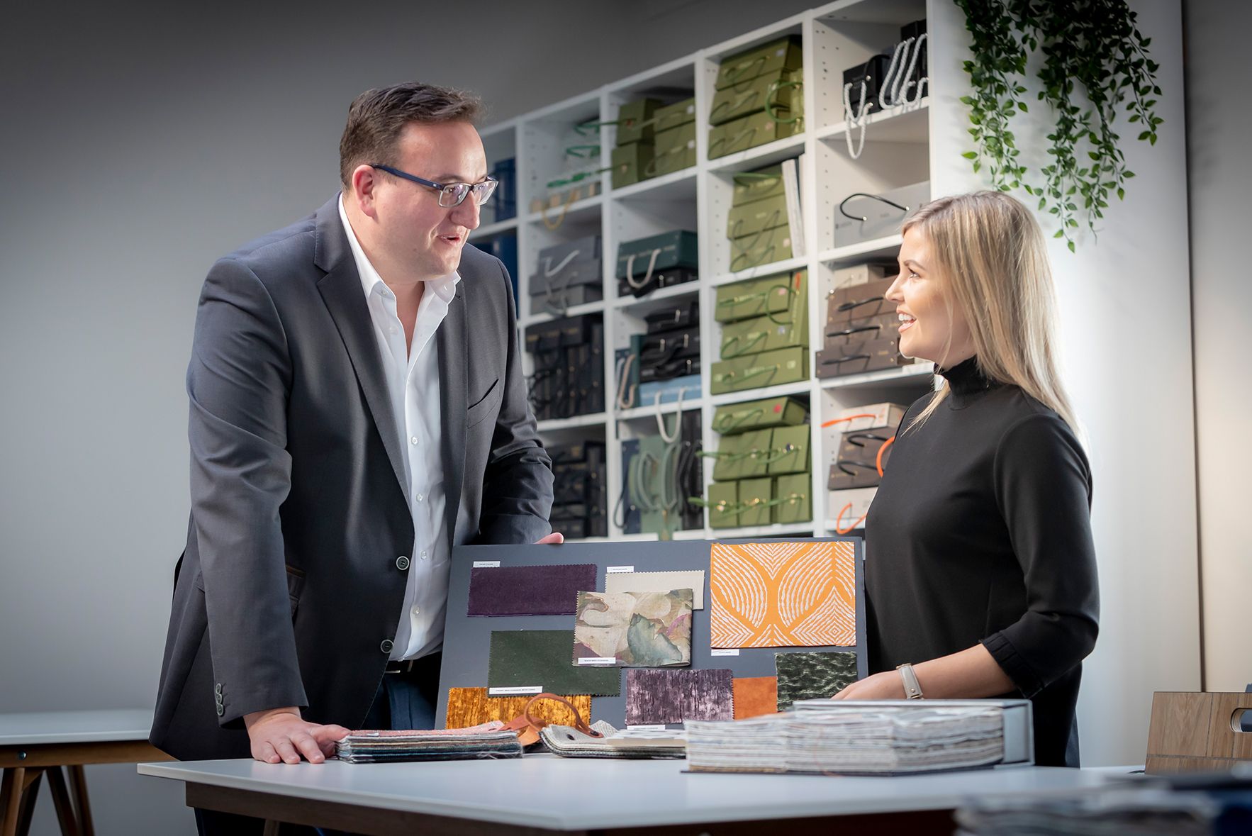 staff discussing a project