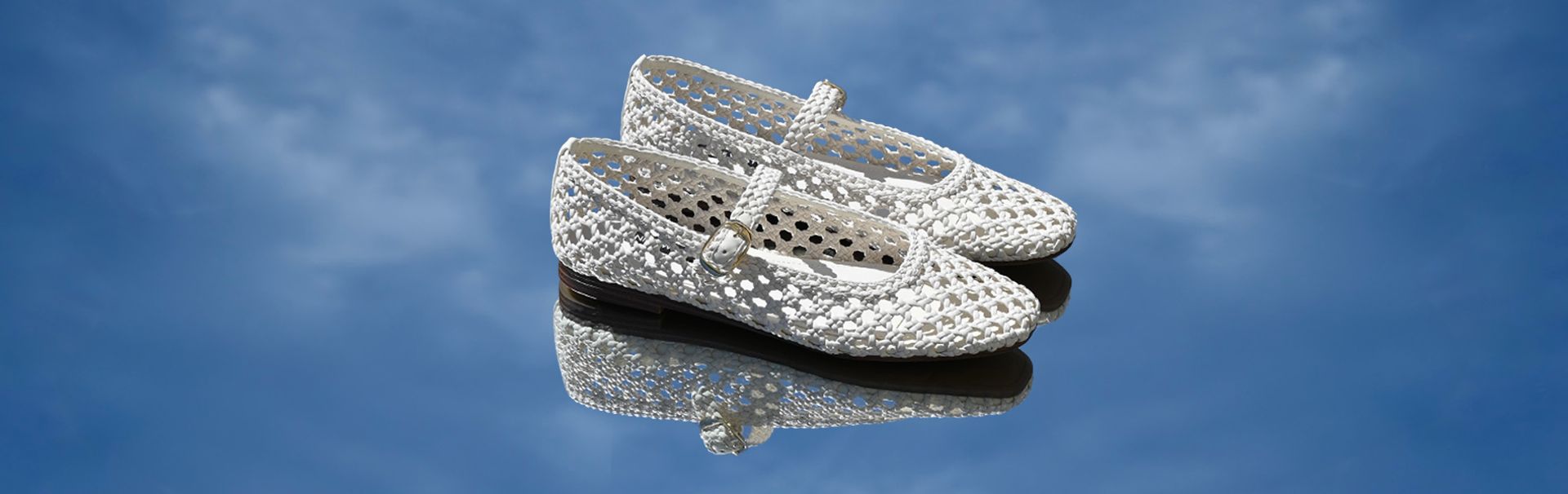 New to Nine West White Woven Mary Jane Ballet Flats