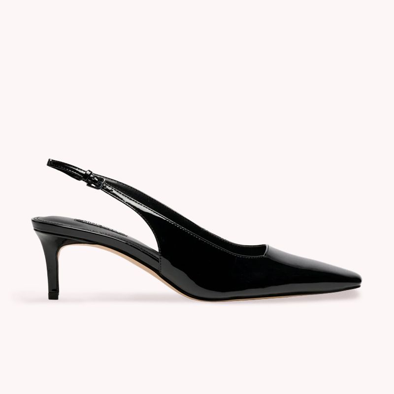 Nine West Womens Black Slingback Pointed Toe Pumps