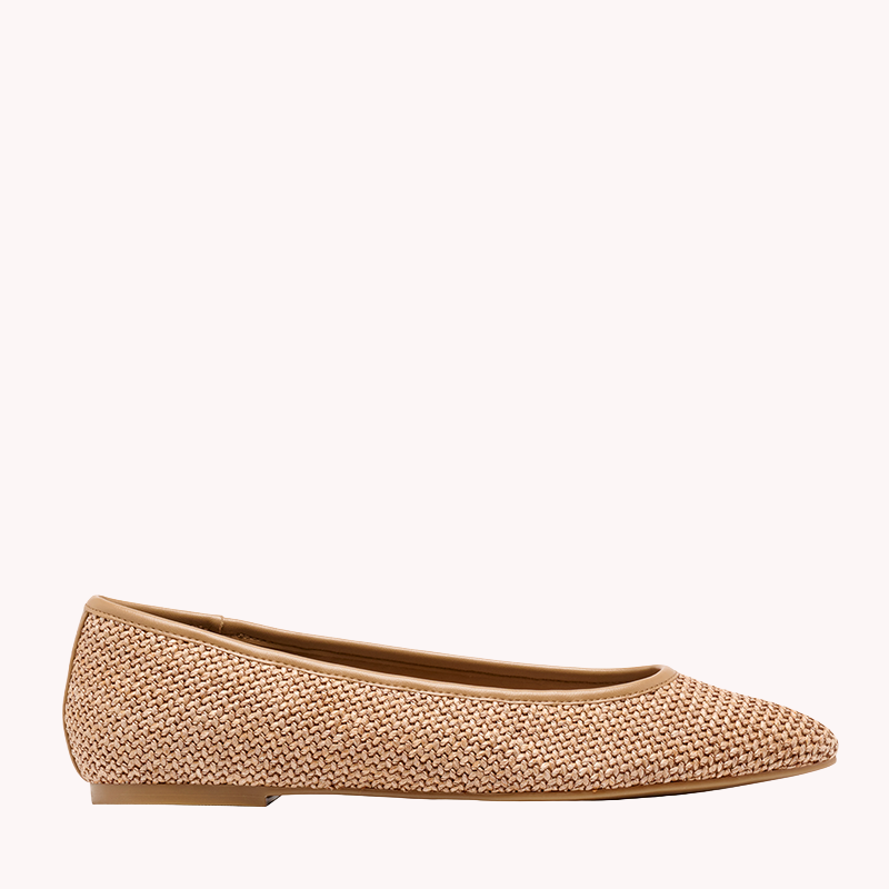 Nine West Womens Valore Tan Ballet Flats