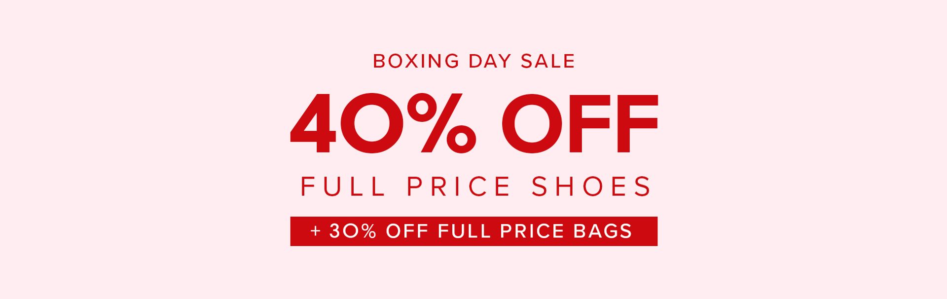 Nine West 30-40% Off Full Priced Styles Boxing Day Sale