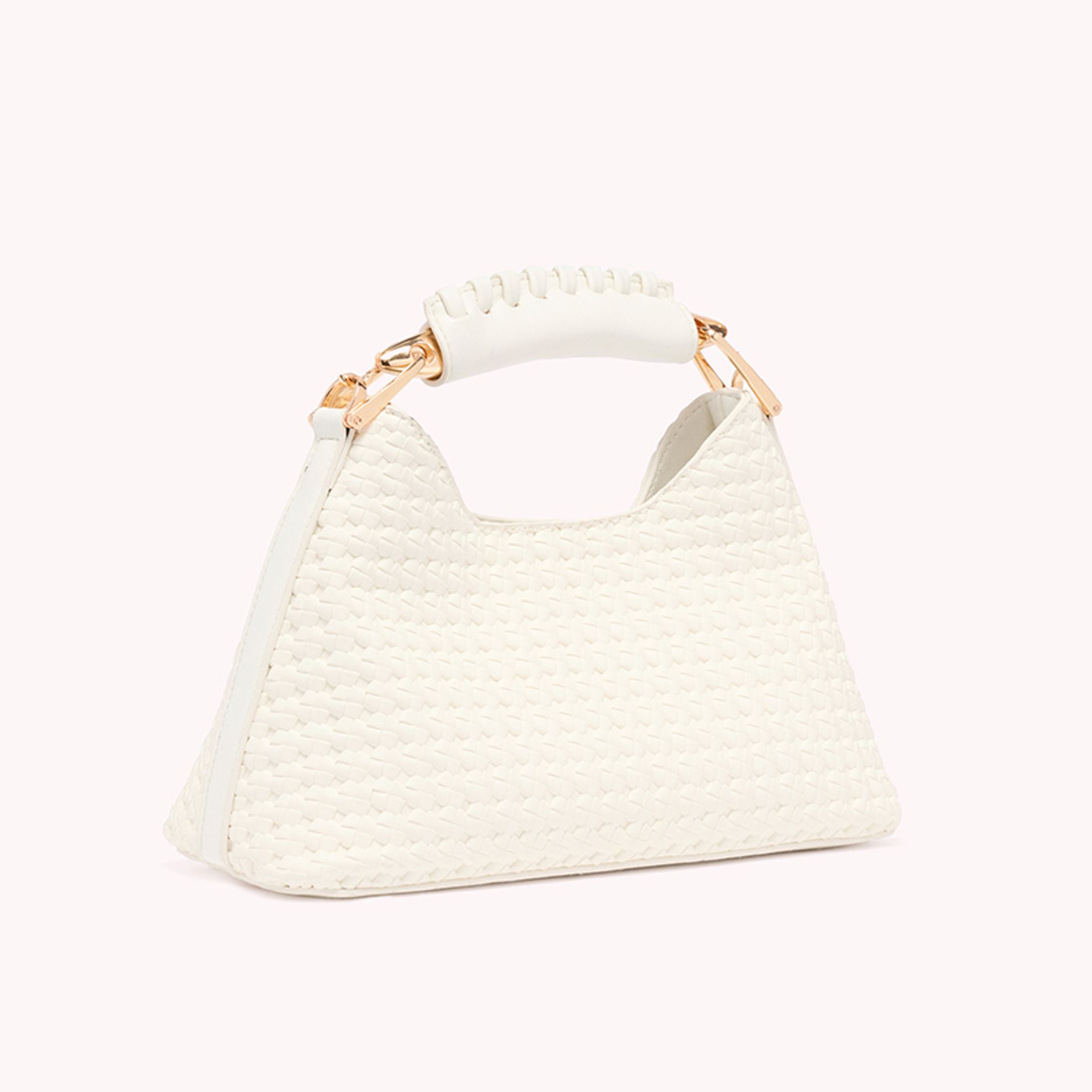 Nine West Womens White Handbag With Woven Design