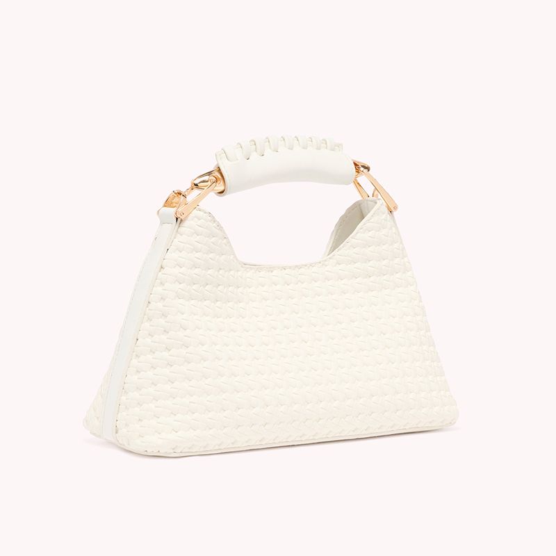 Nine West Womens White Handbag With Woven Design