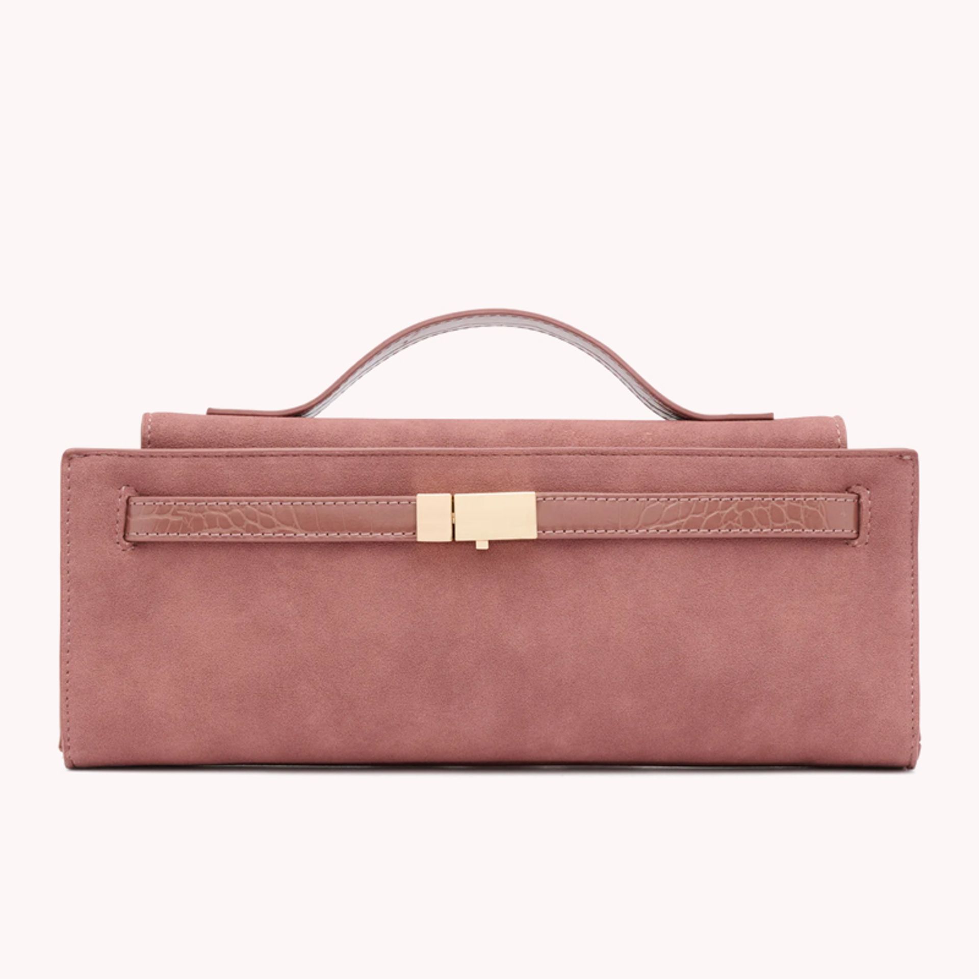 Nine West Womens Blush Pink Handbag With Gold Clasp