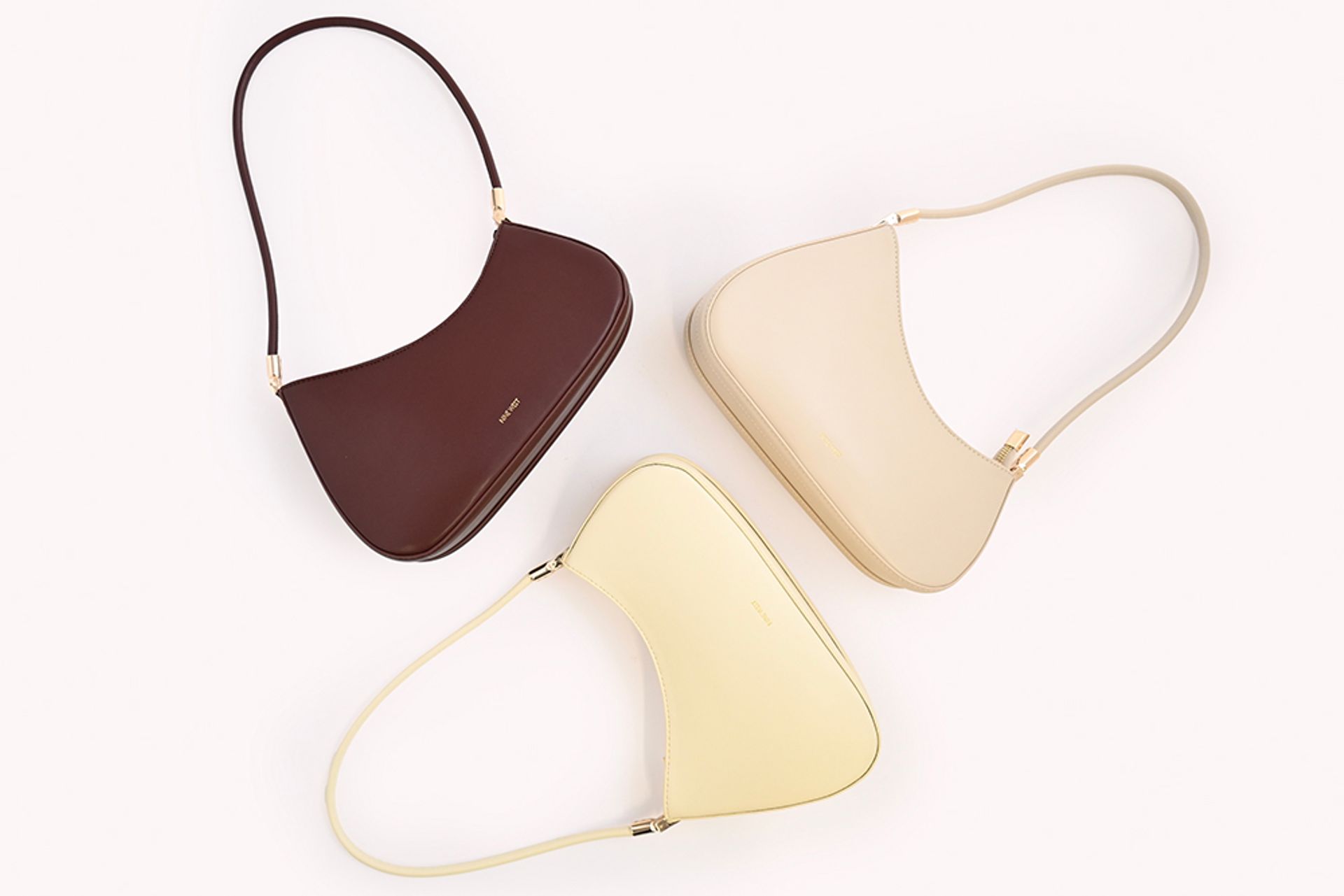 Nine West Brown Yellow Cream Asymmetrical Shoulder Bags