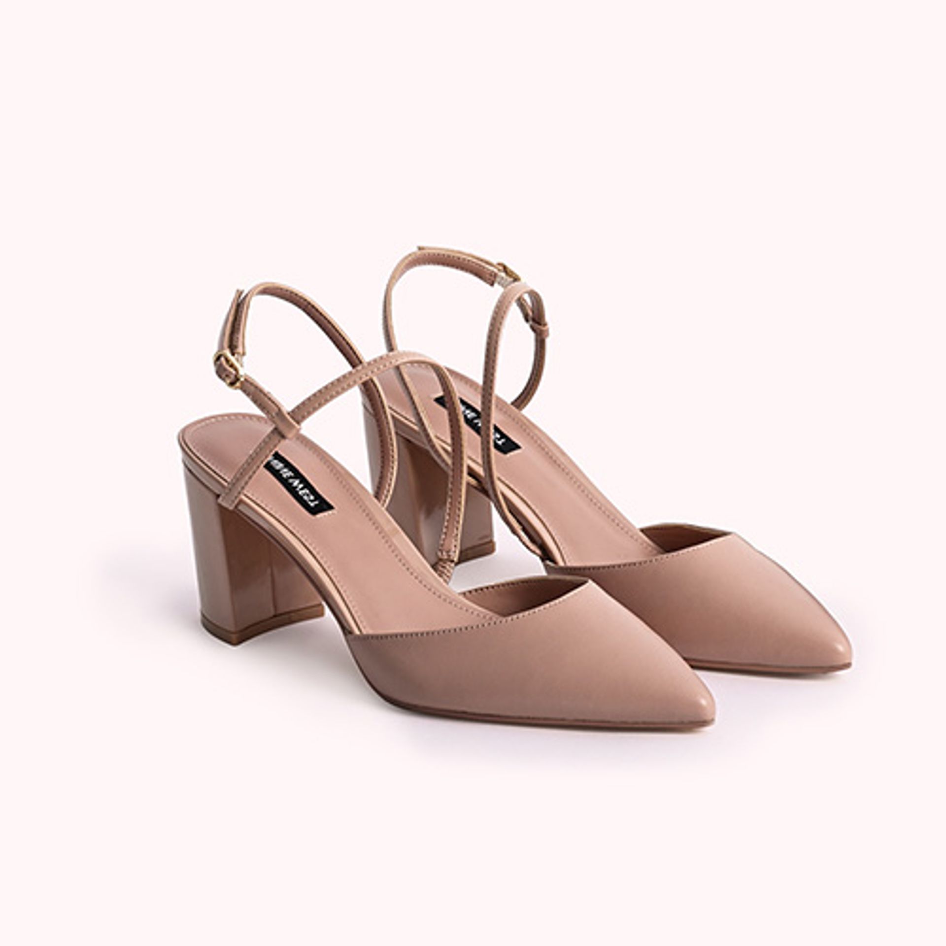 Nine West Shoes Womens Nude Leather Strappy Pointed Pumps