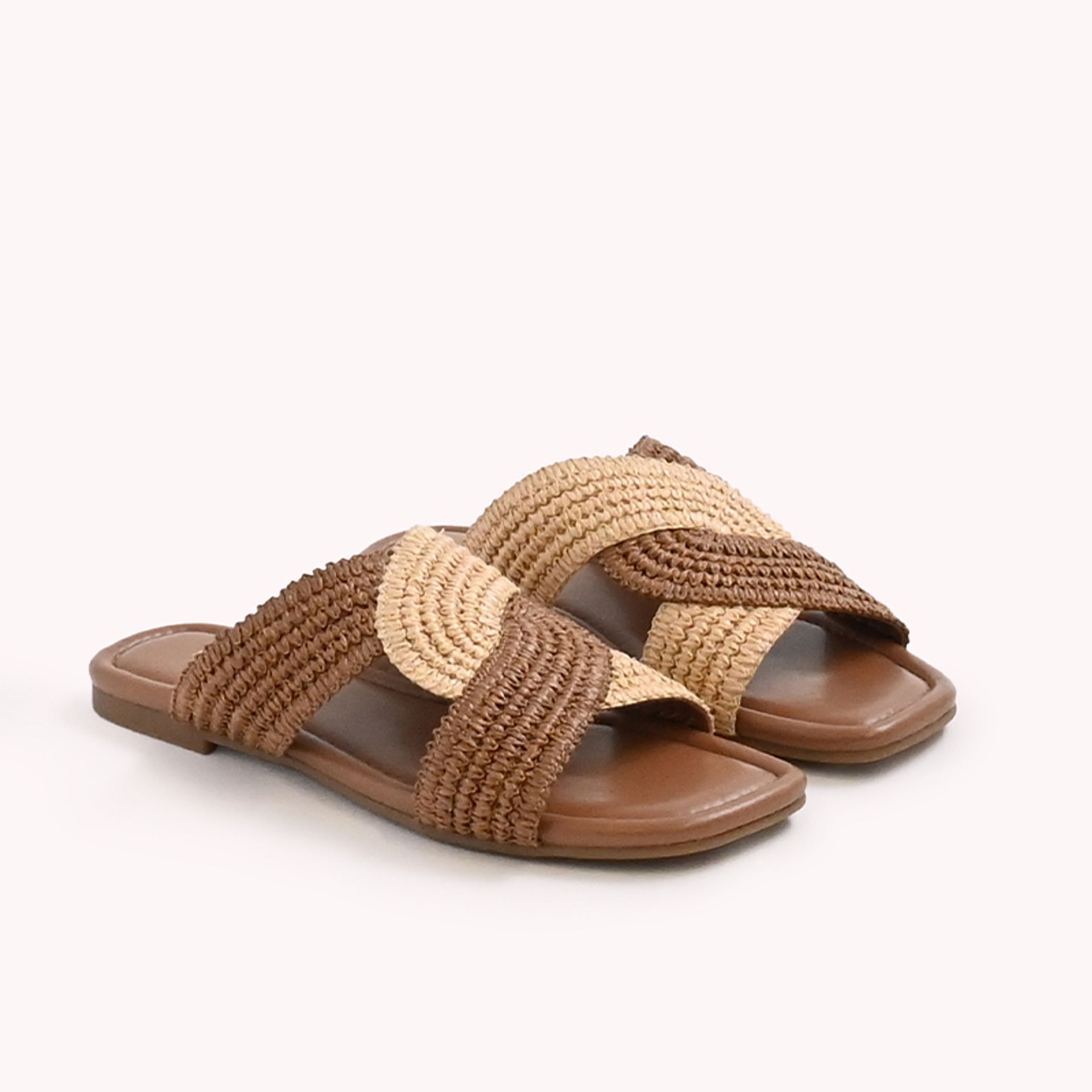 Nine West Womens Brown Woven Rafia Sandals