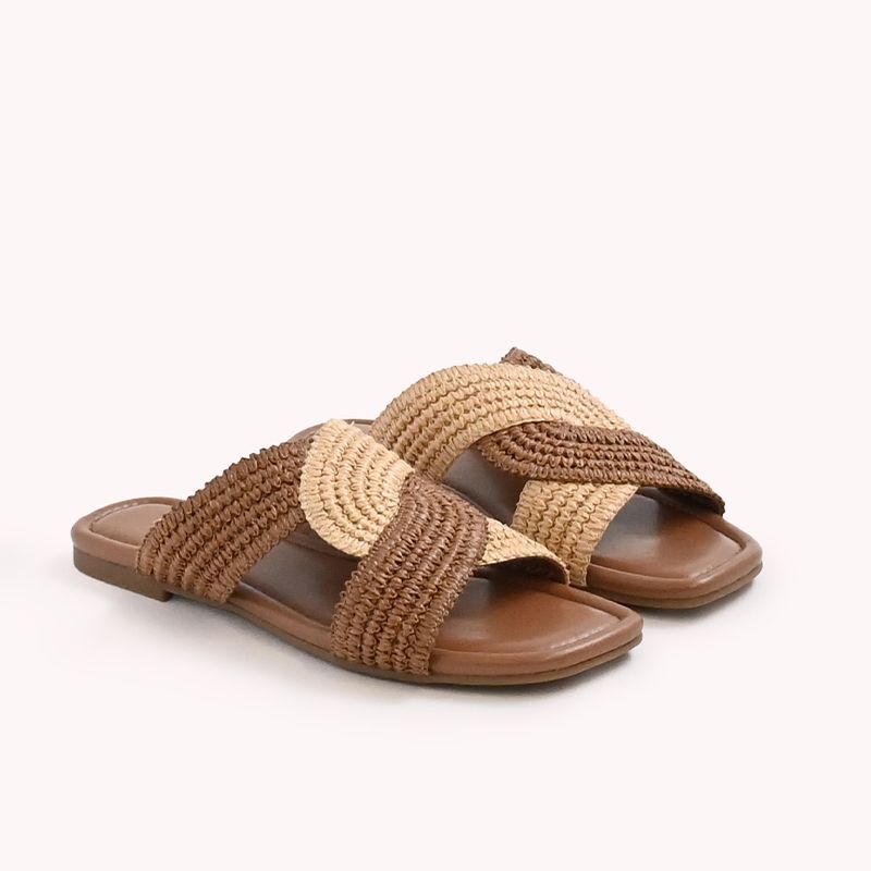 Nine West Womens Brown Woven Rafia Sandals