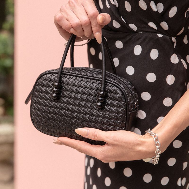 Nine West Black Woven Mini Bag