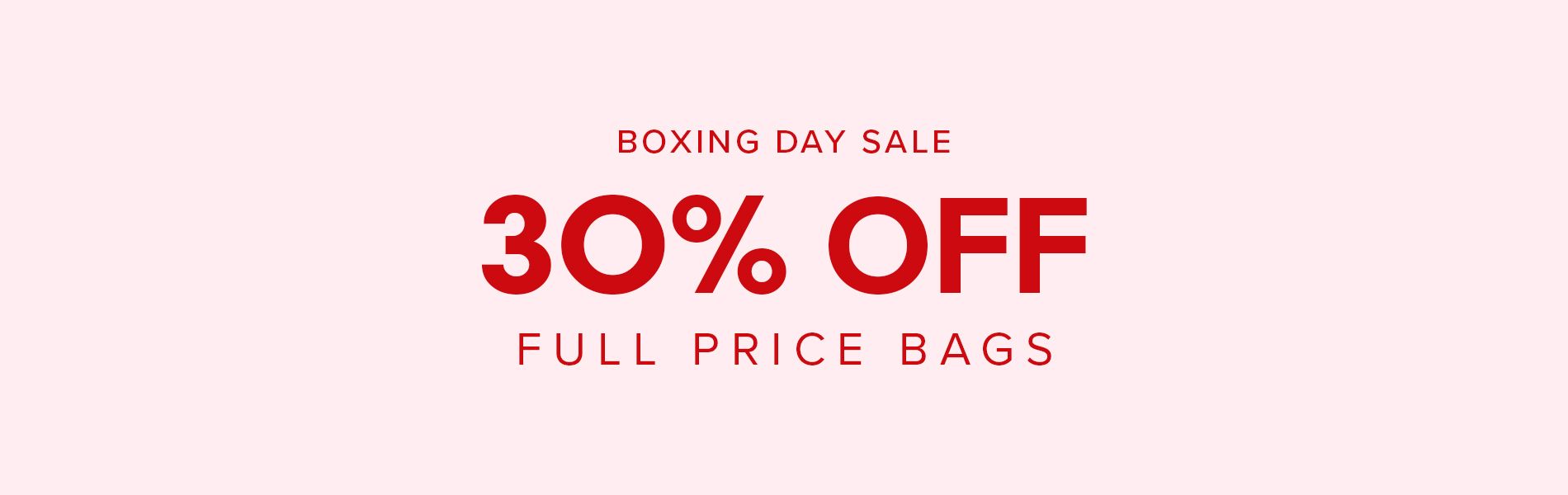 Nine West 30% Off Full Priced Bags Boxing Day Sale