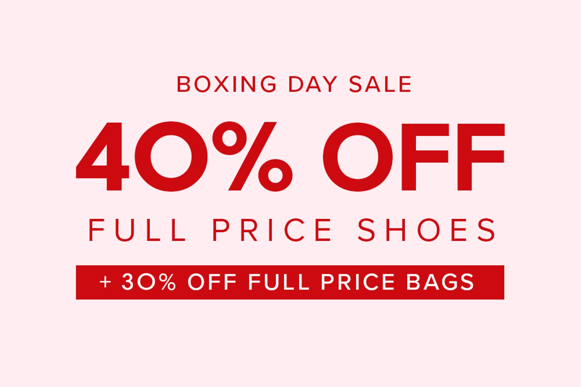 Nine West Save 40% Off Full Price Shoes Boxing Day Sale
