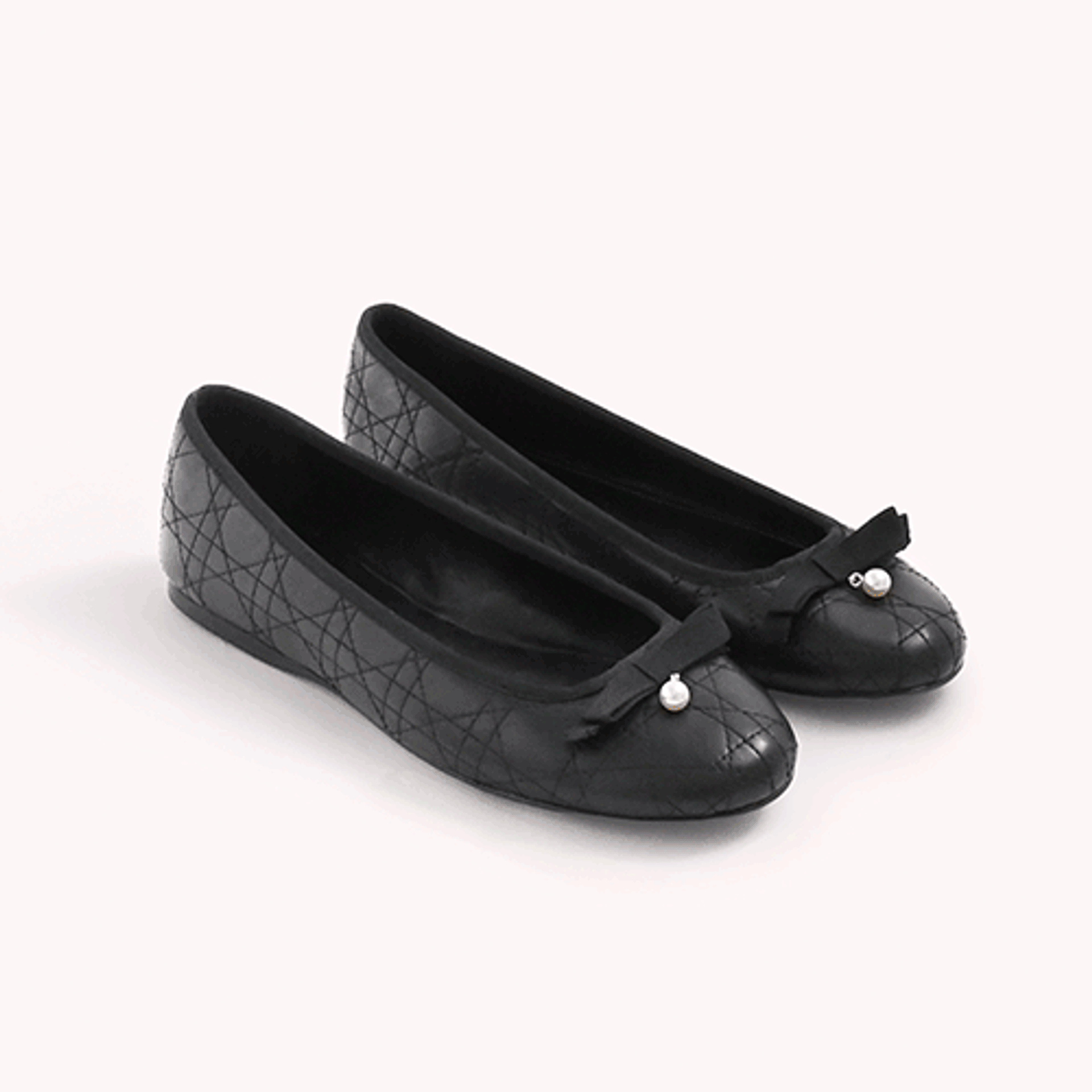 Nine West Womens Black Leather Ballet Flats