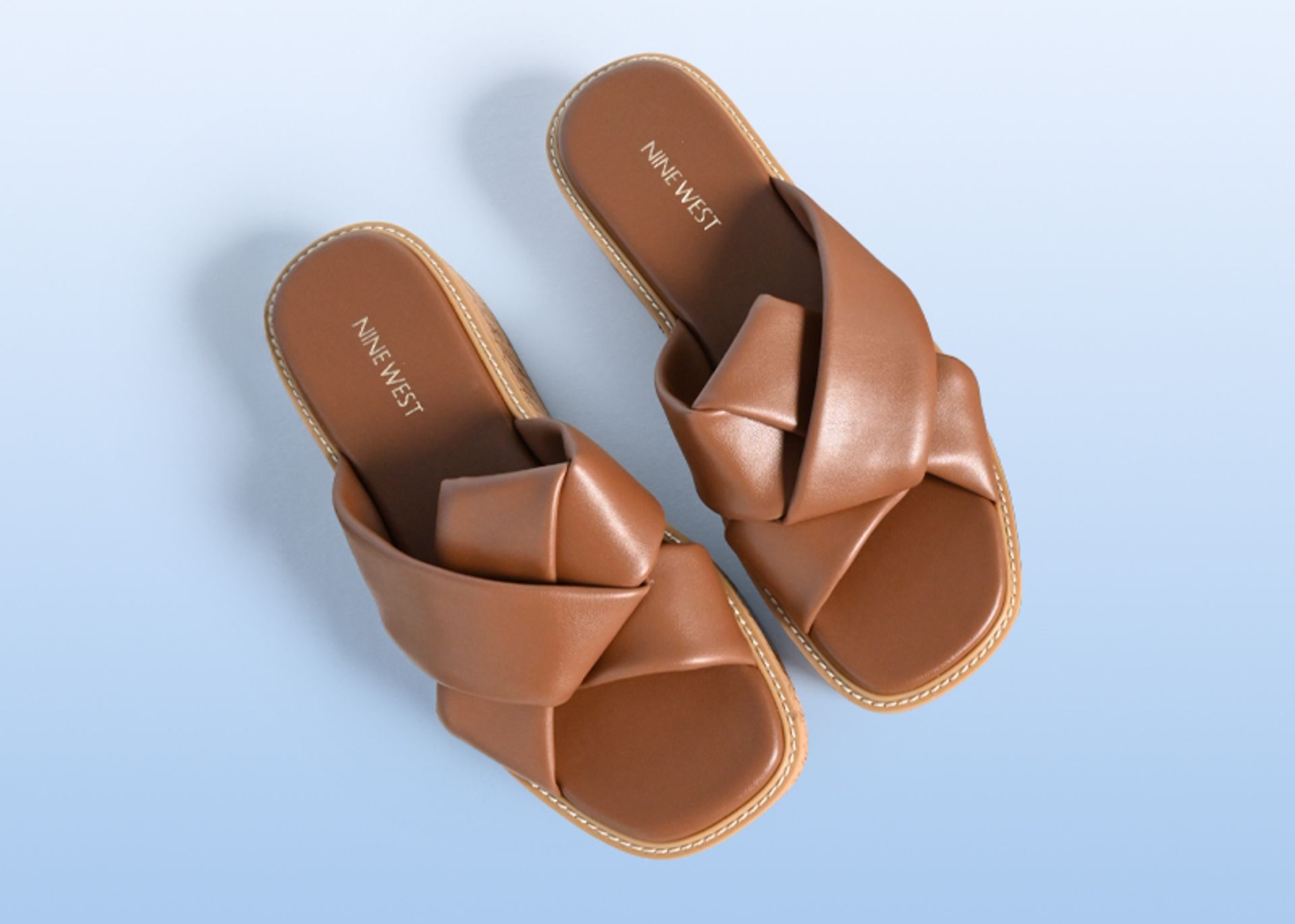Nine West Womens Brown Platform Sandals