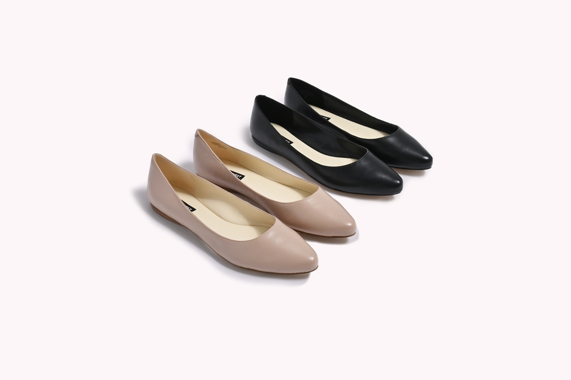 Nine West Best Selling Speakup Ballet Flat in Beige Black Leather