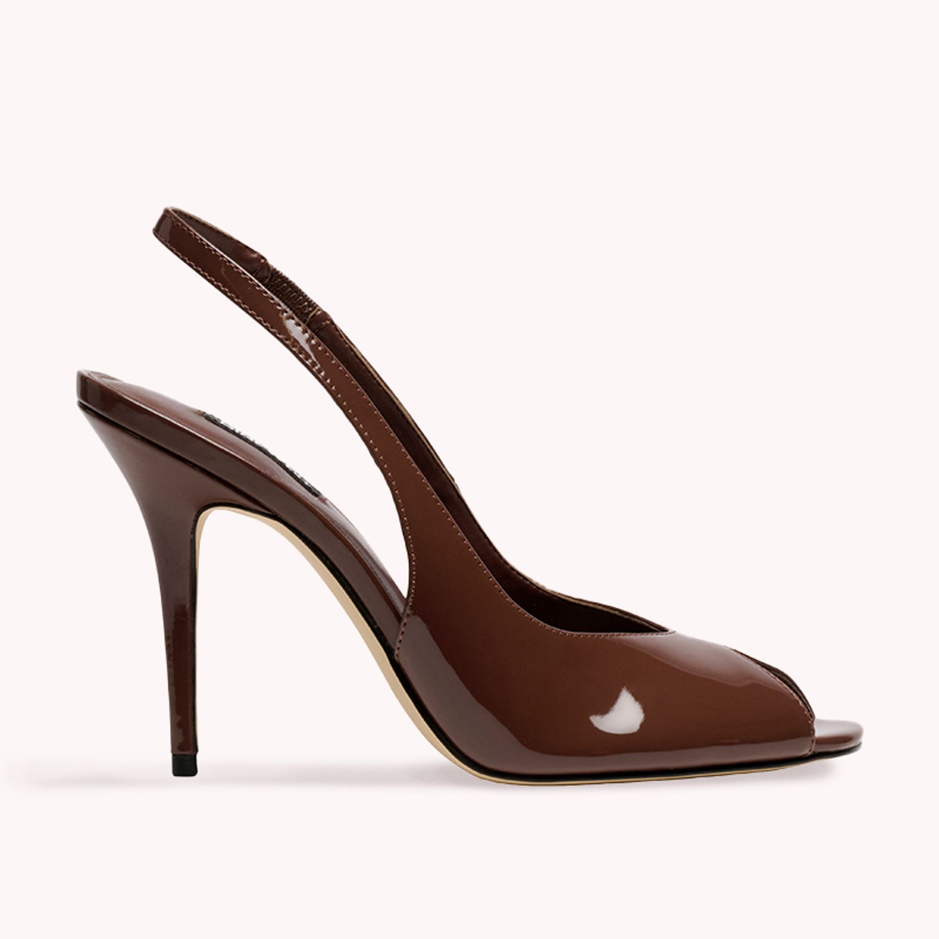 Nine West Womens Burgundy Brown Peep Toe Slingback Pumps
