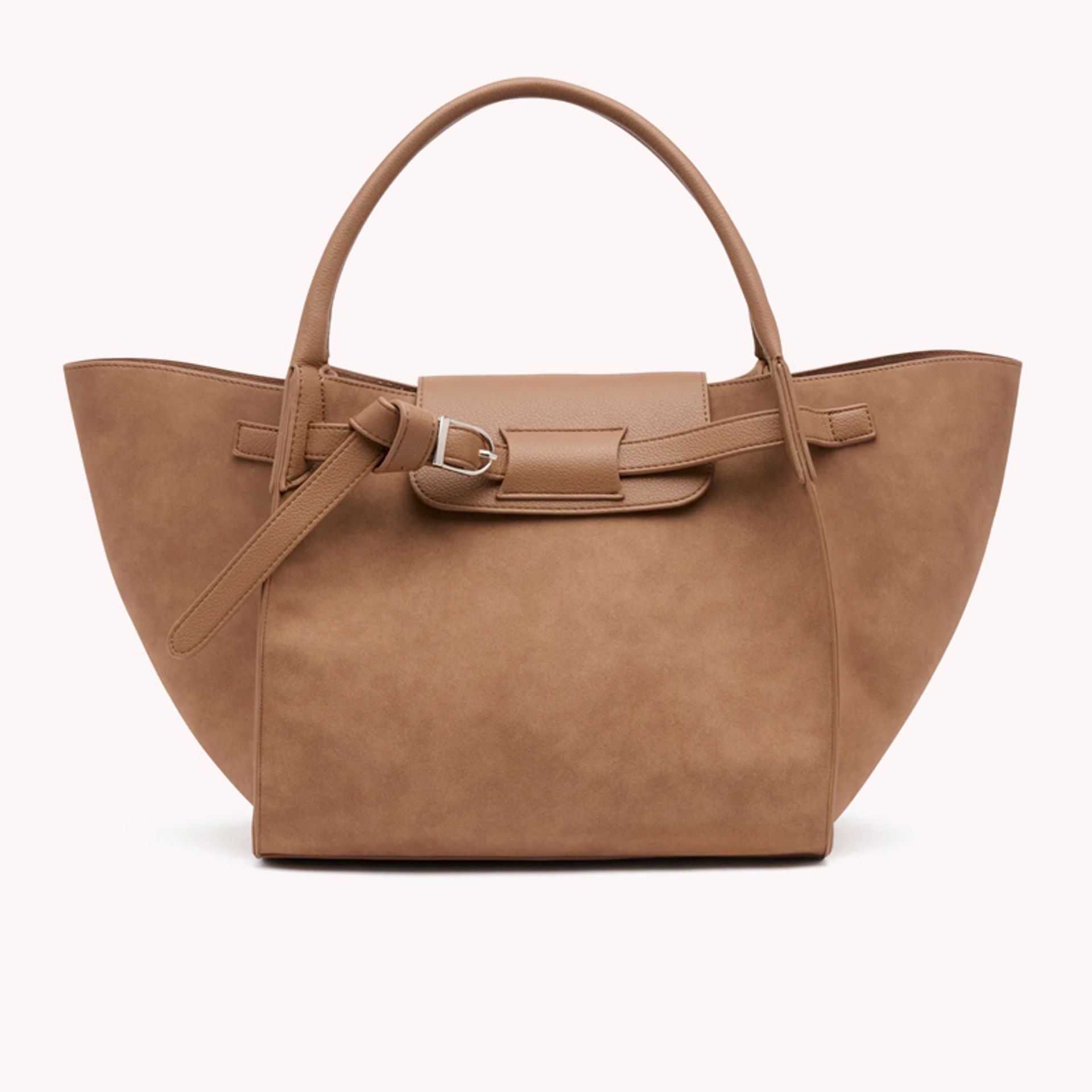 Nine West Womens Brown Tote Handbag With Strap Detail