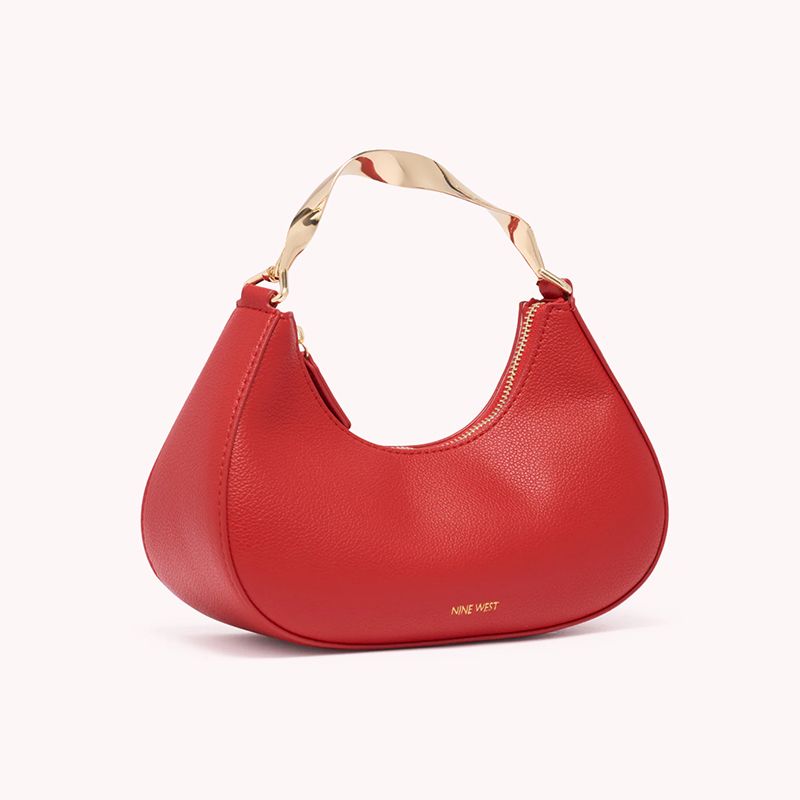 Nine West Womens White Handbag With Woven Design