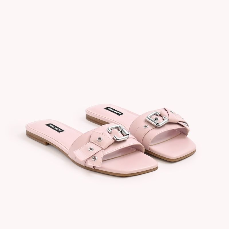 Nine West Womens White Woven Slingback Flats