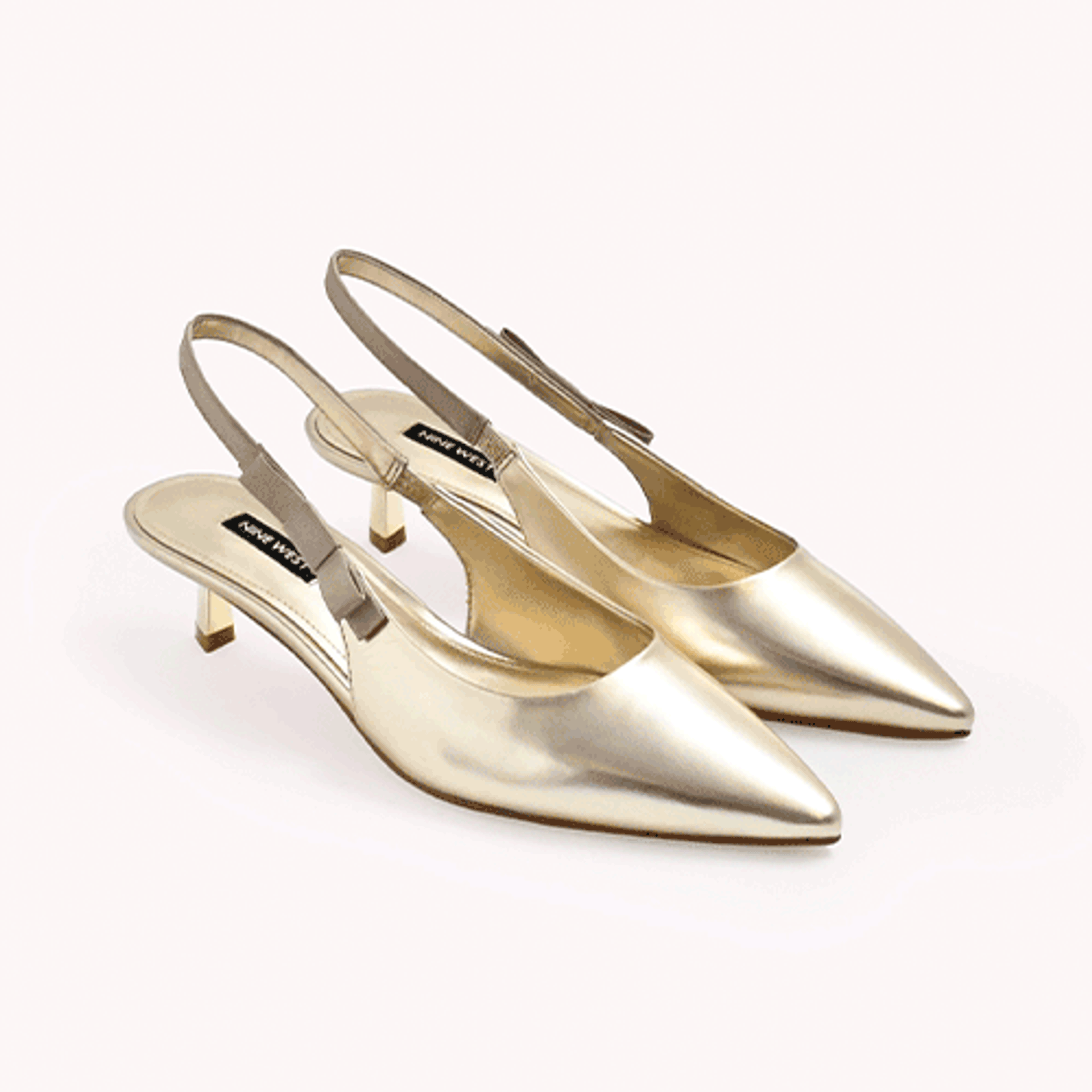 Nine West Shoes Womens Gold Slingback Pumps