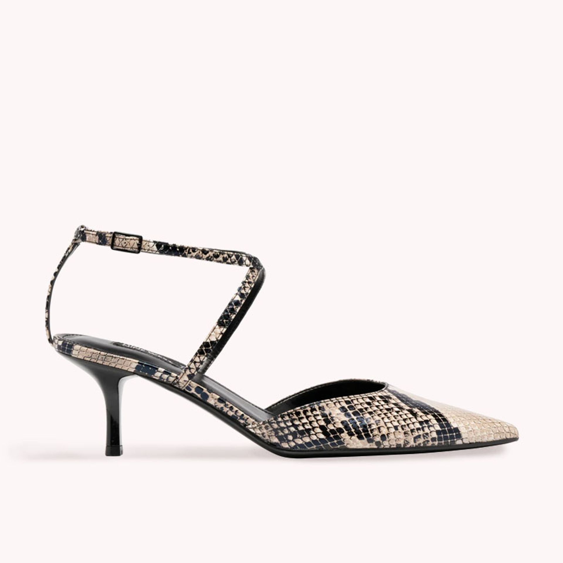 Nine West Womens Beige Snake Print Pump Heels