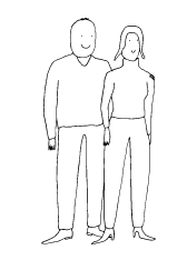 Man and woman standing next to each other