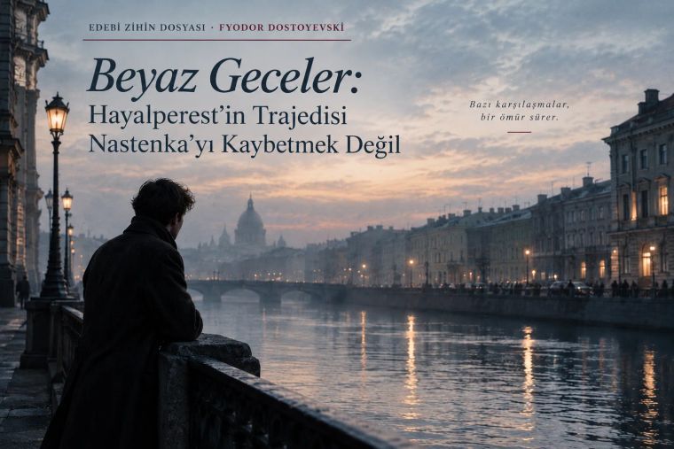 Hayalperest’in Petersburg kanalında, şehrin içinde ama hayattan ayrı durduğu Beyaz Geceler editoryal görseli.
