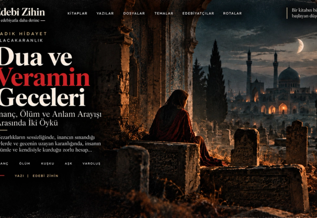 Dua ve Veramin Geceleri — mezarlıkta gece, inanç ve ölüm temalarını yansıtan Edebî Zihin editöryel görseli