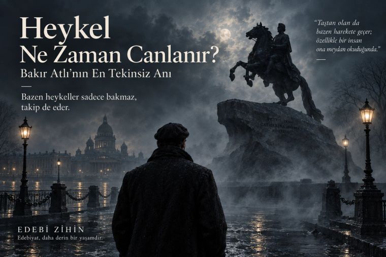Bakır Atlı anıtı — Yevgeni’nin tekinsiz karşılaşması