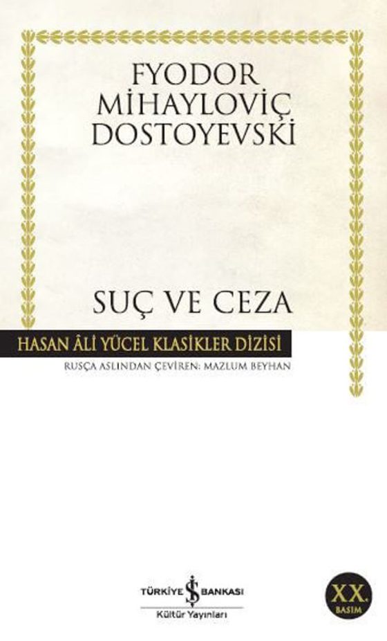 Suç ve ceza - fyodor dostoyevski işbankası kitap kapağı