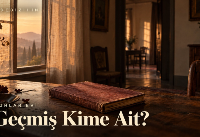 Pencere ışığındaki sade kitap ve Geçmiş Kime Ait? başlığı.