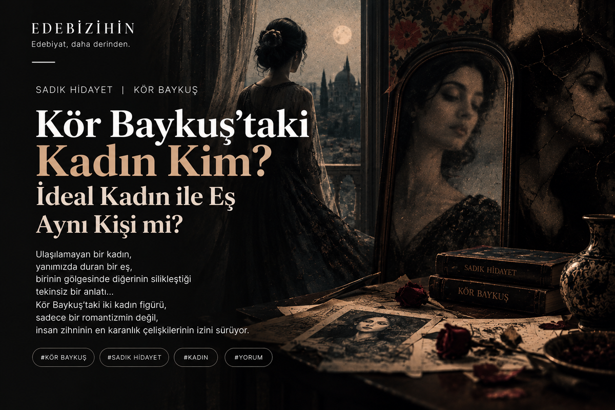 Kör Baykuş’taki ideal kadın ile anlatıcının eşi aynı kişi mi? Sadık Hidayet’in iki kadın figürünü arzu, nefret, idealizasyon ve anlatıcının güvenilmez bakışı üzerinden inceliyoruz.