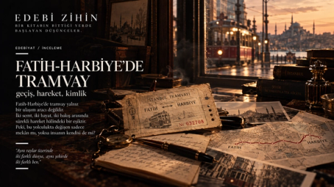 Fatih ile Harbiye arasında bölünen İstanbul kompozisyonunda, iki semt arasında duran Neriman figürü ve tramvay; Fatih-Harbiye romanındaki modernleşme, kimlik ve başka bir hayat arzusunu simgeliyor.