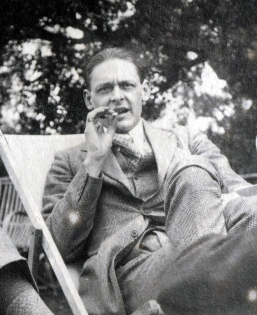 T. S. Eliot portresinden kullanılan Edebi Zihin editoryal The Waste Land görseli