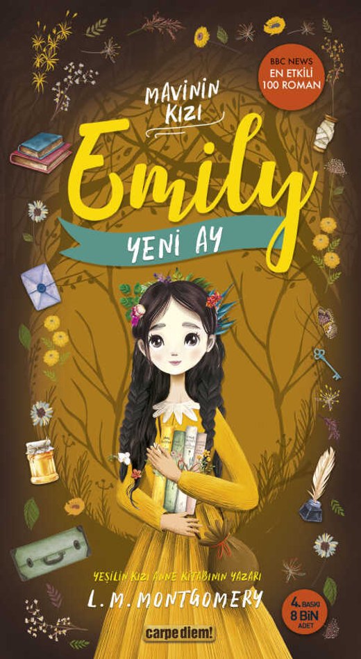 Lucy Maud Montgomery’nin Yeni Ay — Mavinin Kızı Emily 1 adlı kitabının Türkçe baskı kapağı.