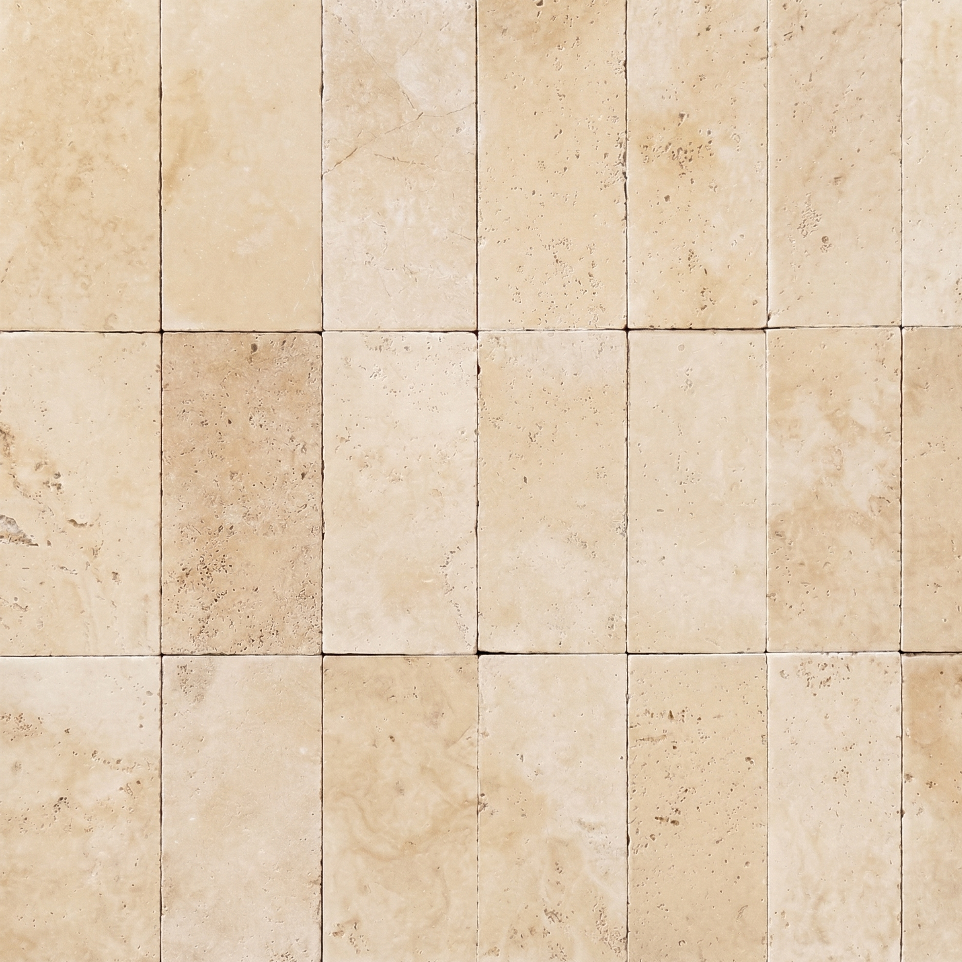 Tumbled Light travertine paving cobble tiles in biscuit, cream and ivory thumbnail 4