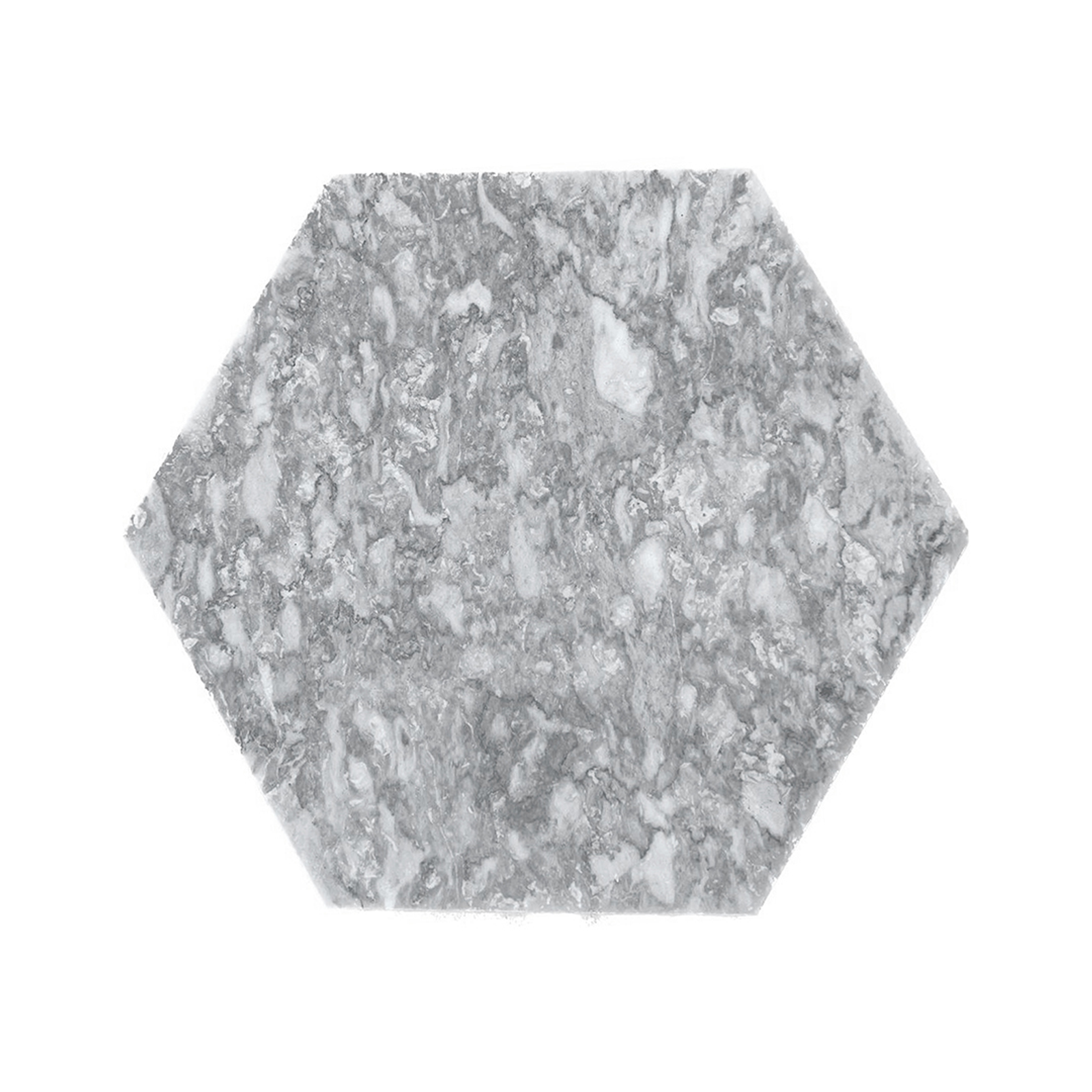 Silver 8 Inch Hexagon Honed Marble Tile
