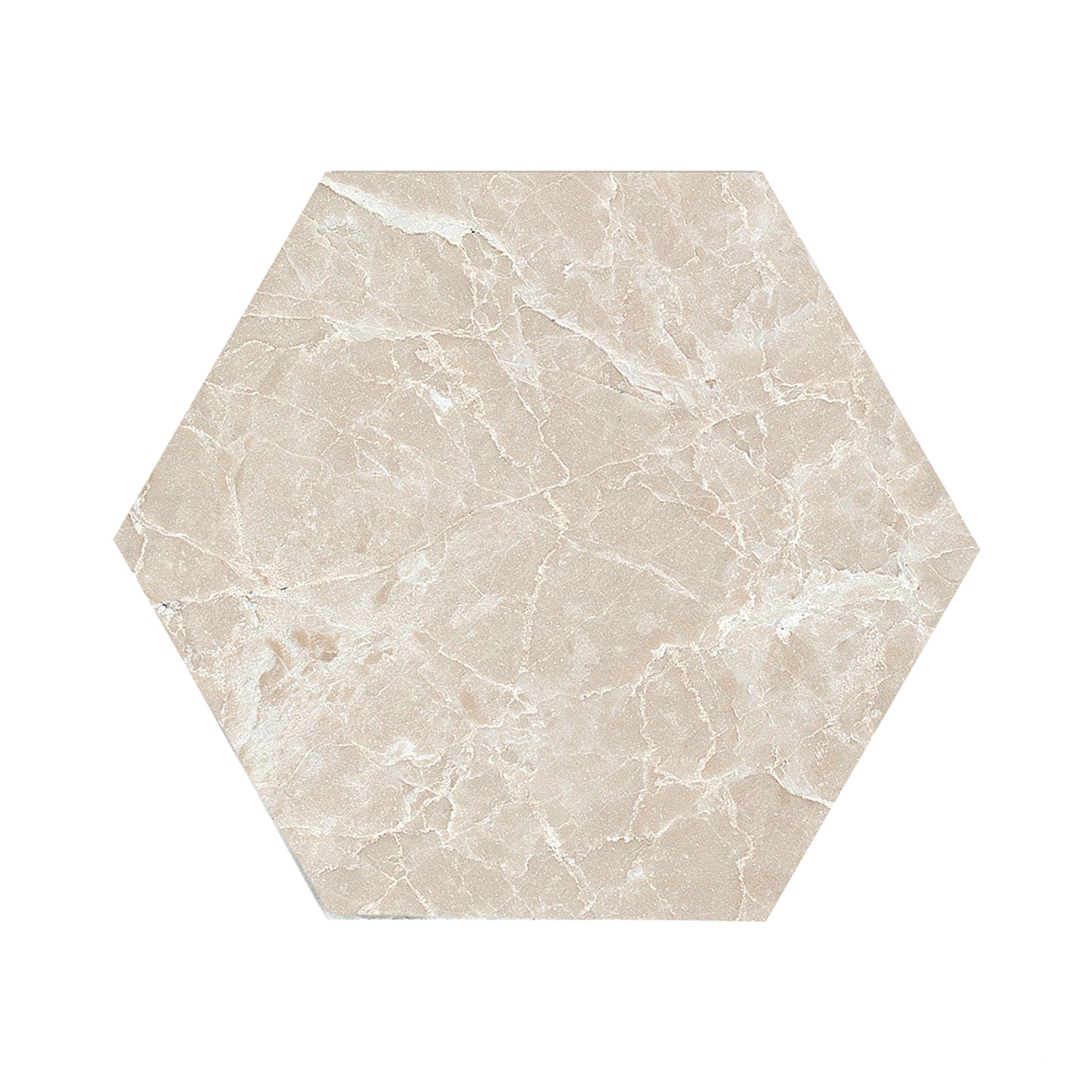 Beige 8 Inch Hexagon Honed Marble Tile