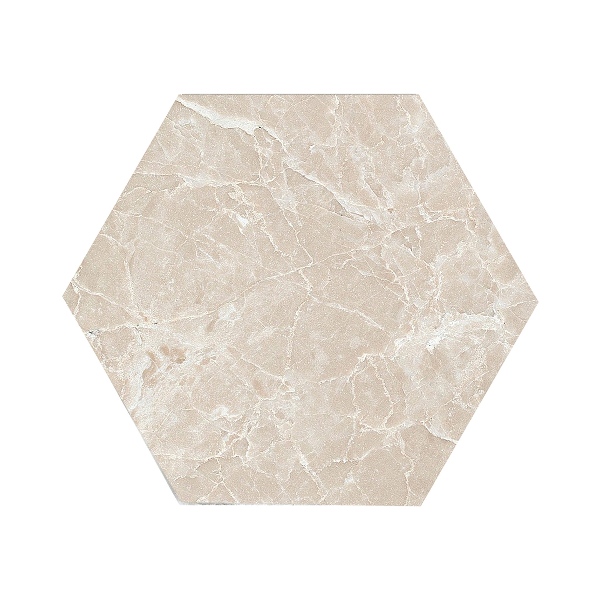 Beige 8 Inch Hexagon Honed Marble Tile
