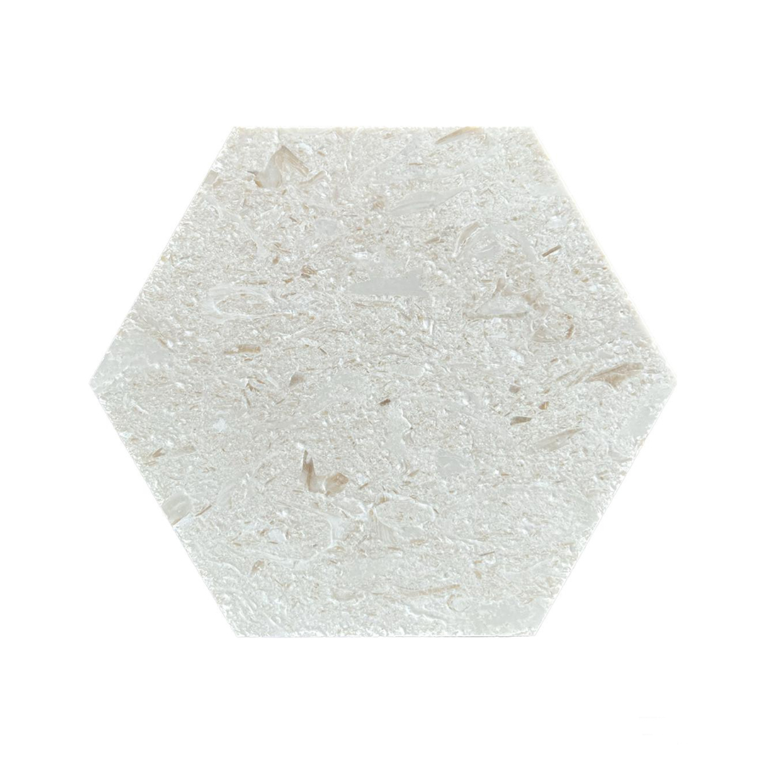 Myra Limestone 8 Inch Hexagon Brushed Tile
