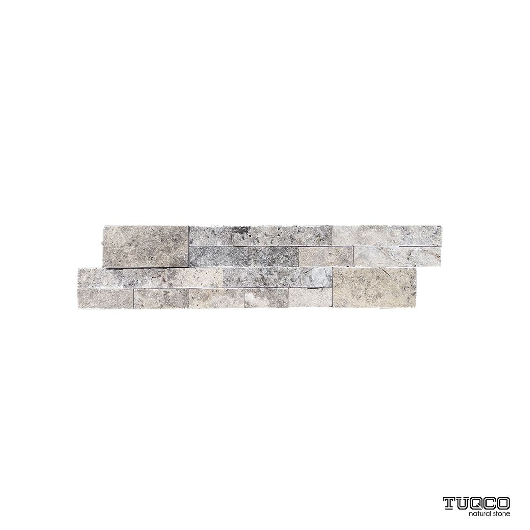 Silver Travertine Split Face Ledger Panel