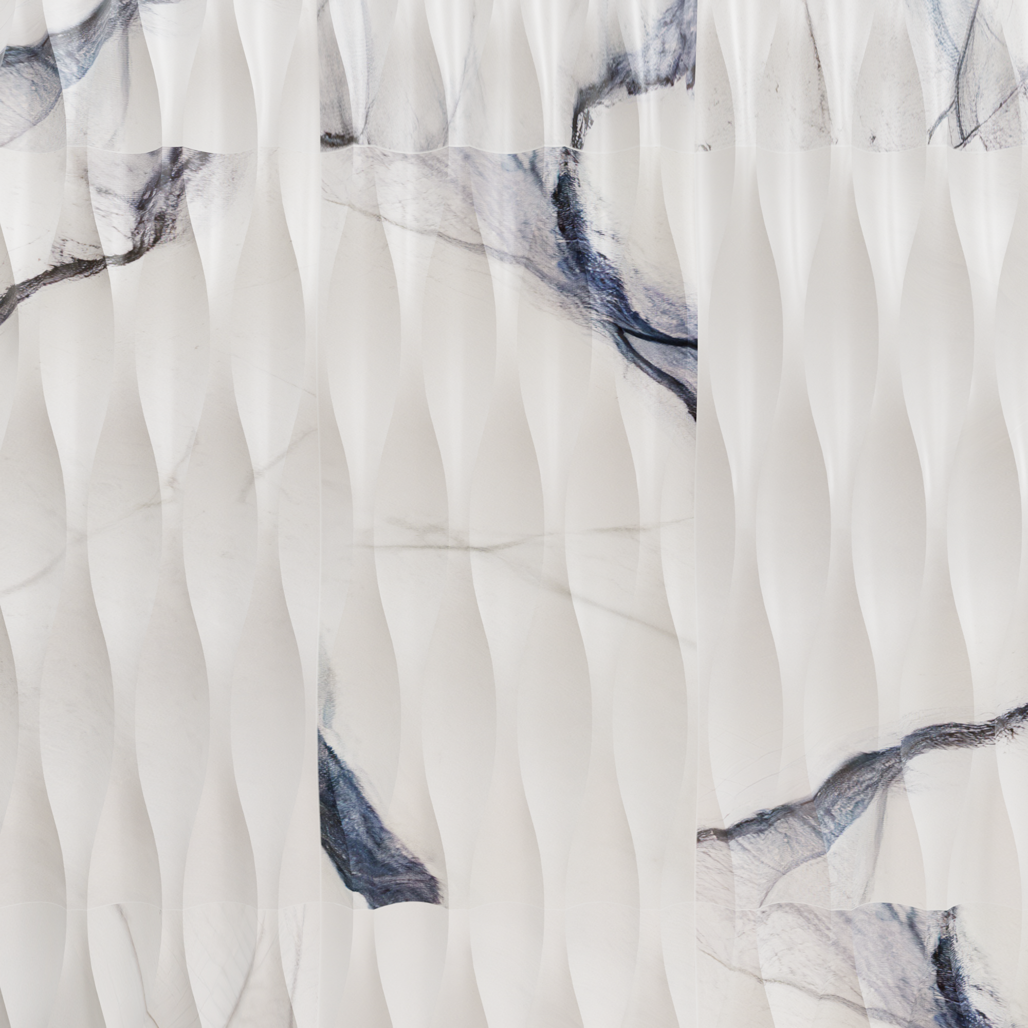 Calacatta Viola wave marble tile with sculptural 3D relief and burgundy veining thumbnail 2