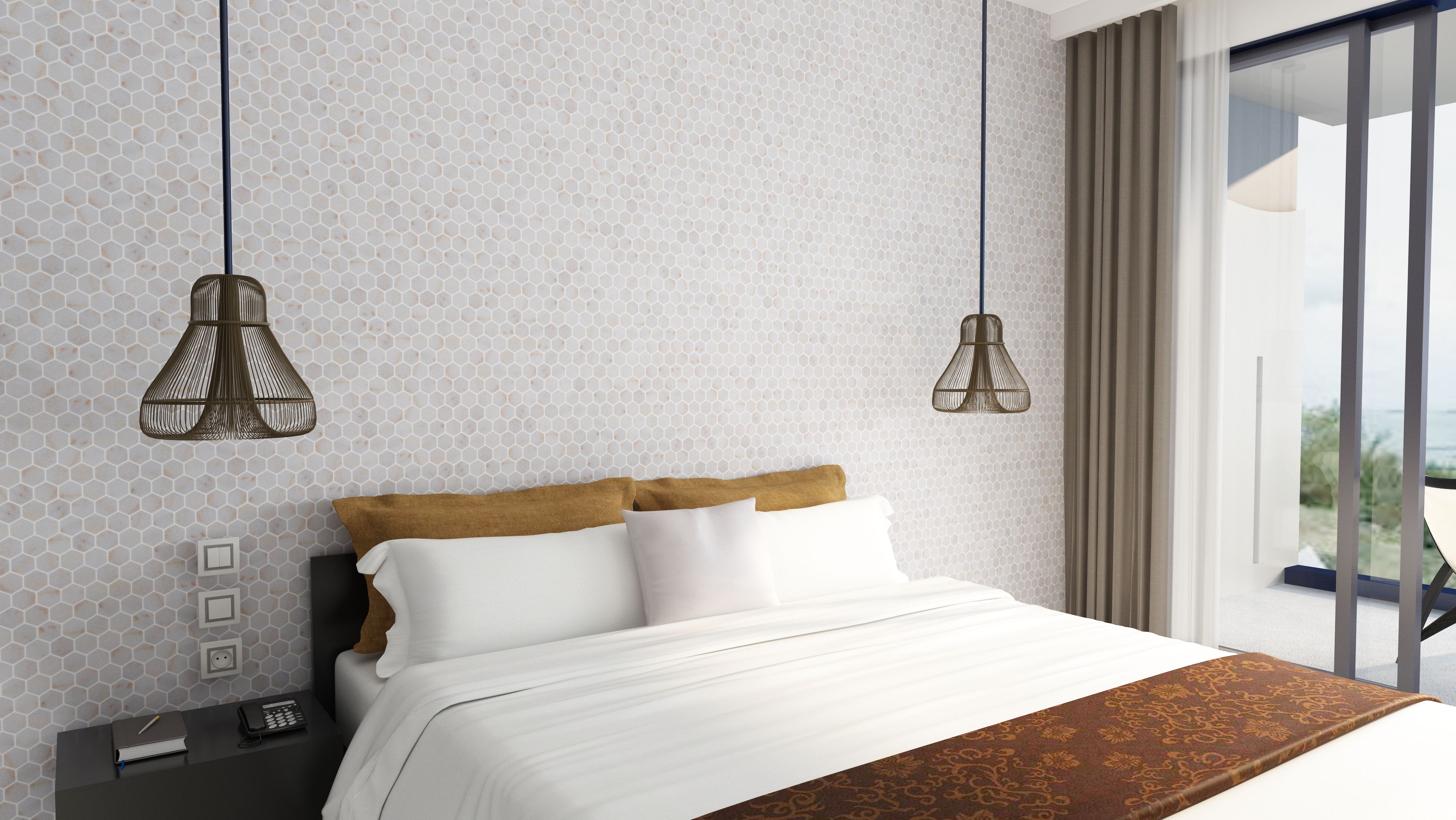 1'' Hexagon Golden Tumbled thumbnail 4