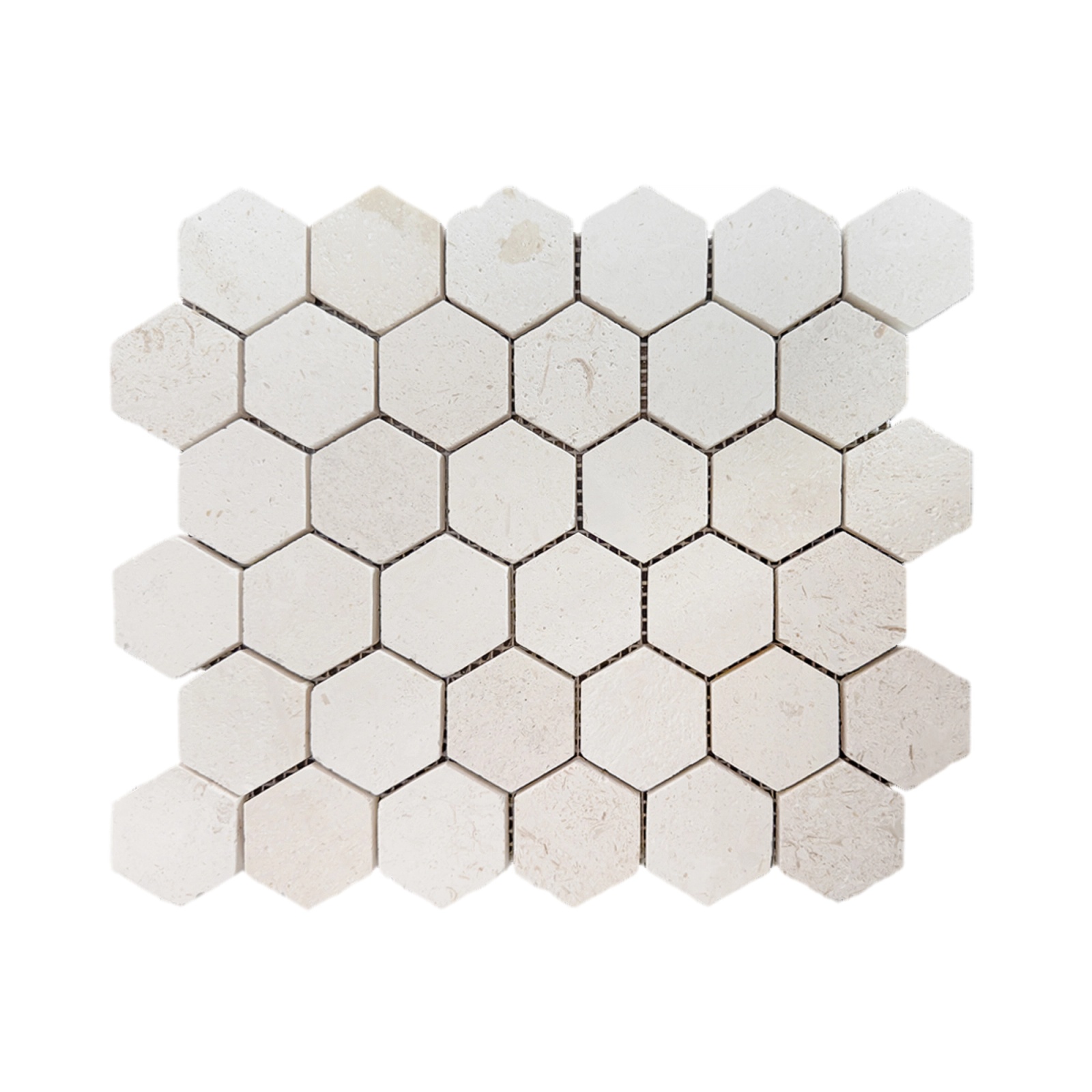 Myra Limestone 2 Inch Hexagon Honed Marble Mosaic Tile